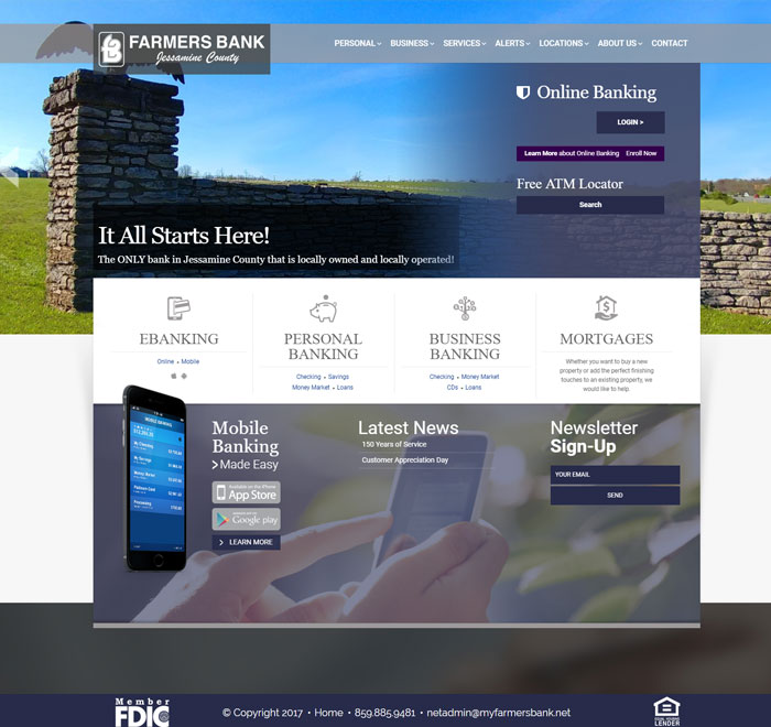 Financial Industry Website Design Farmers Bank